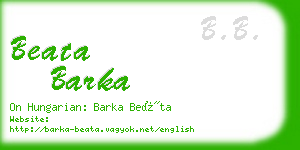 beata barka business card